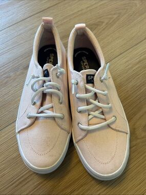 Sperry Top-Sider Pale Pink Canvas Lace-Up Sneakers